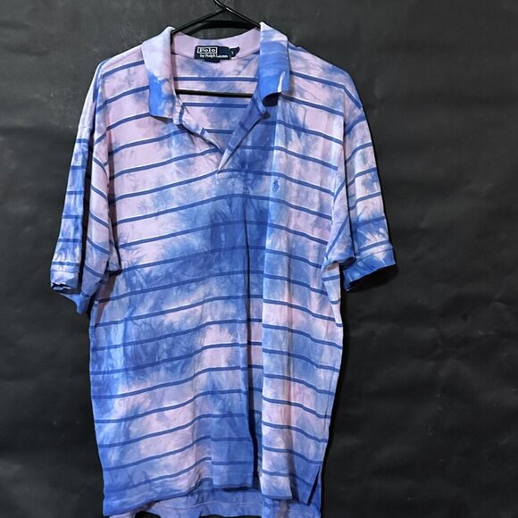 Ralph Lauren Polo Size 2XL Shirt Purple Tie Dye Acid Wash Grunge Golf XXL Pink - Picture 8 of 8